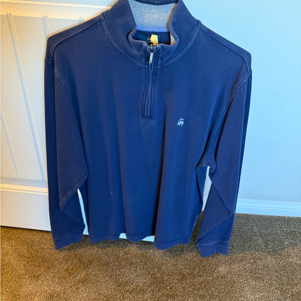 Brooks Brothers Navy Zip-Up Sweater